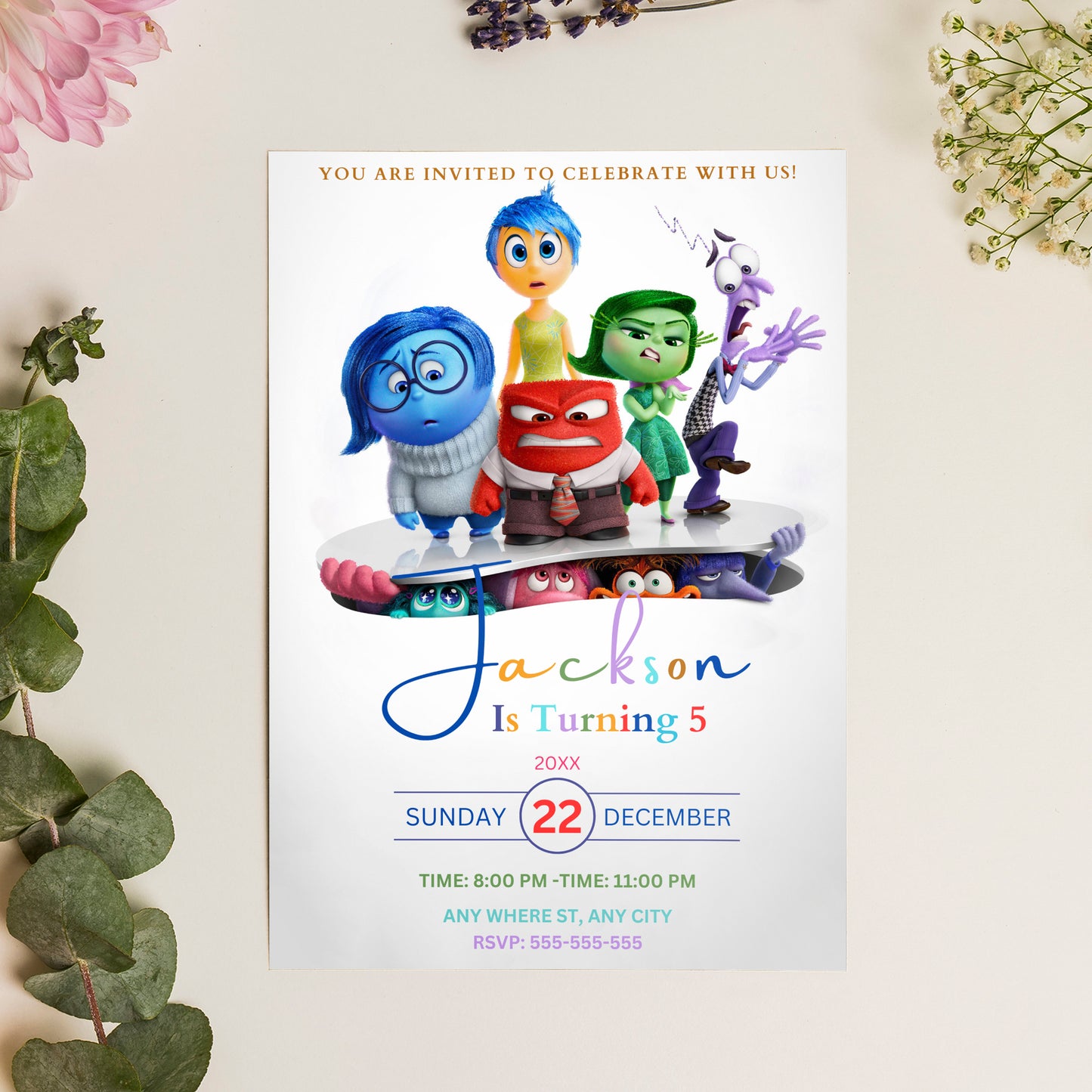 Inside Out Birthday Invitation Template - CreativeRino