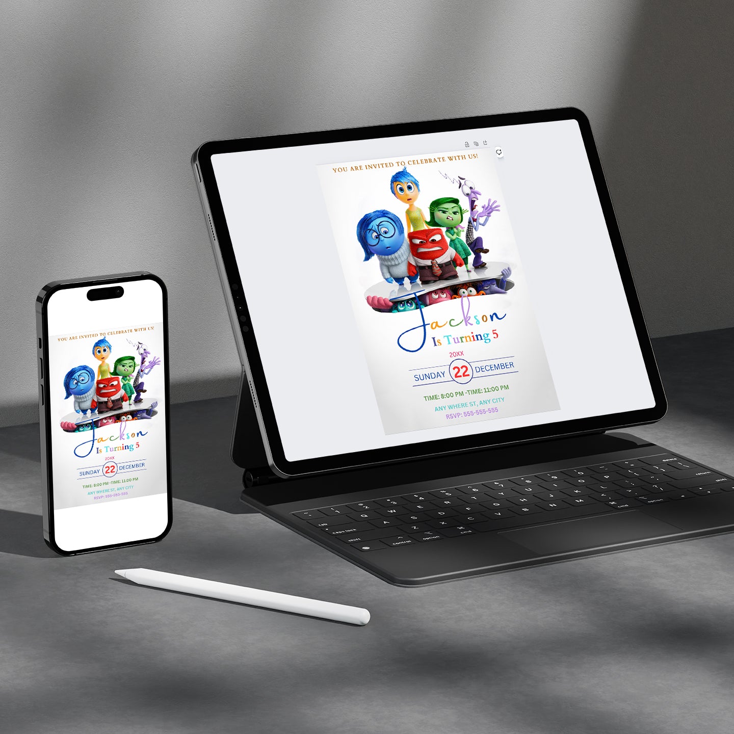 Inside Out Birthday Invitation Template - CreativeRino