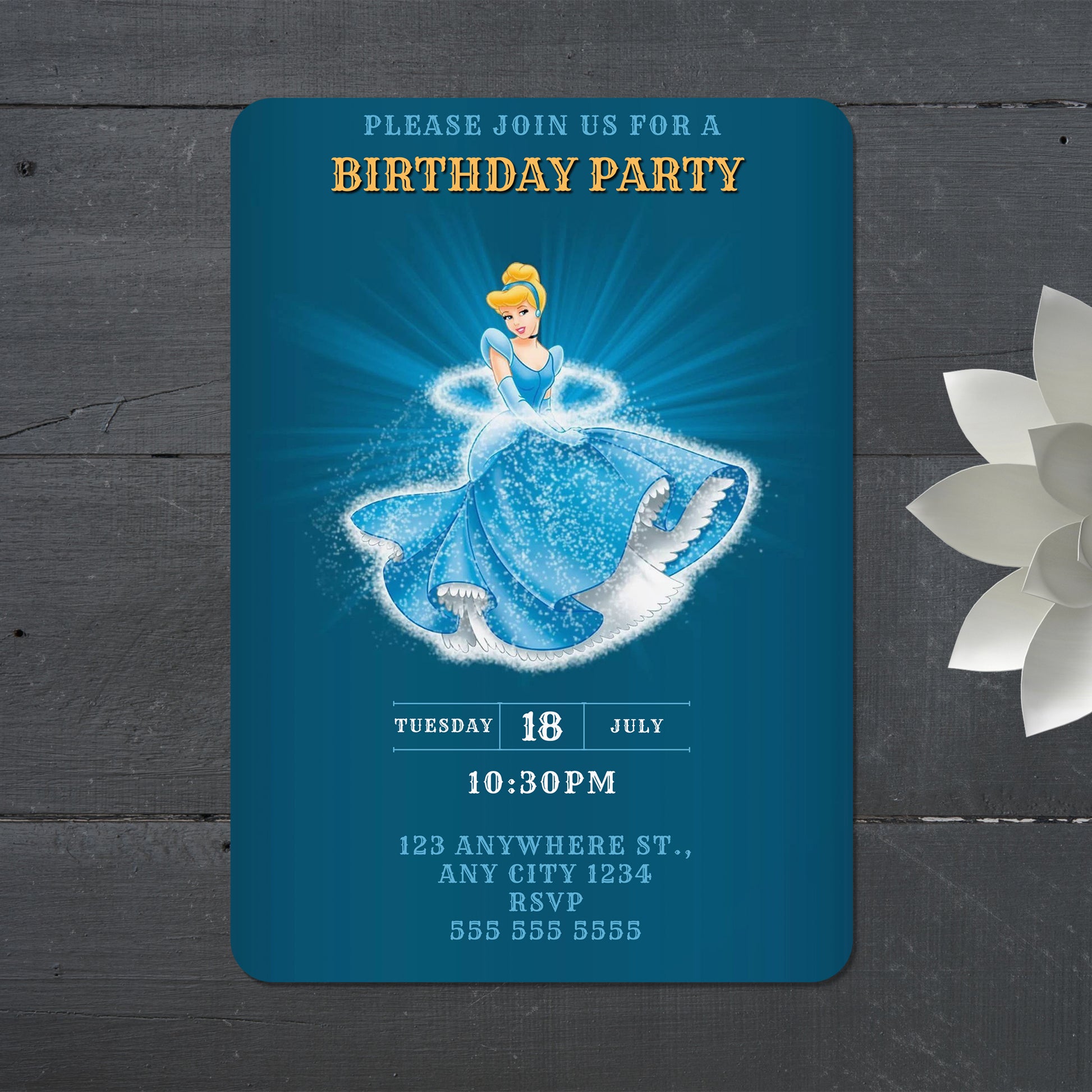 Cinderella Birthday Party Invitation - CreativeRino