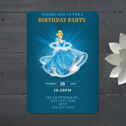 Cinderella Birthday Party Invitation - CreativeRino