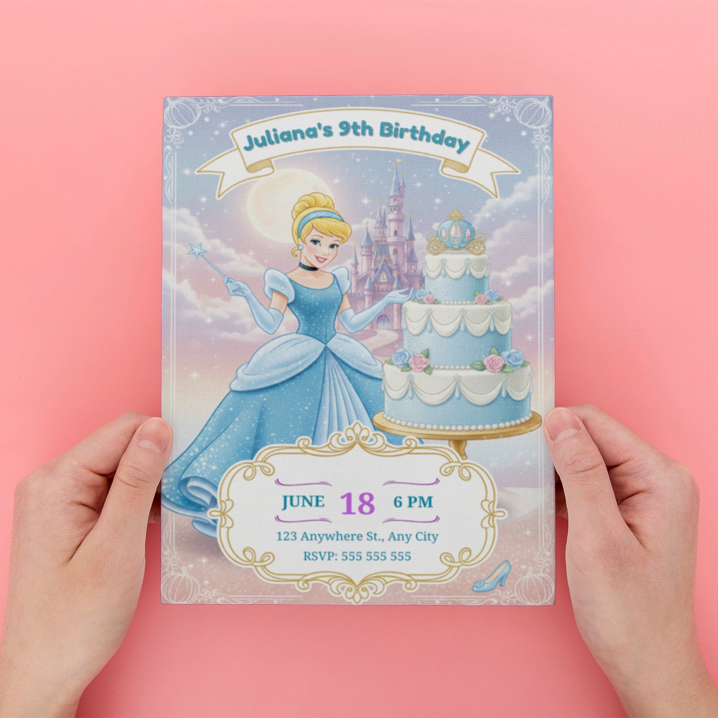 Cinderella Birthday Template - CreativeRino