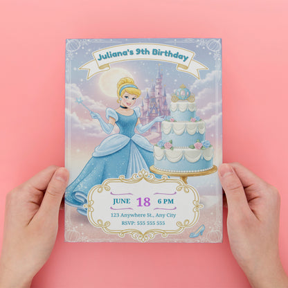 Cinderella Birthday Template - CreativeRino