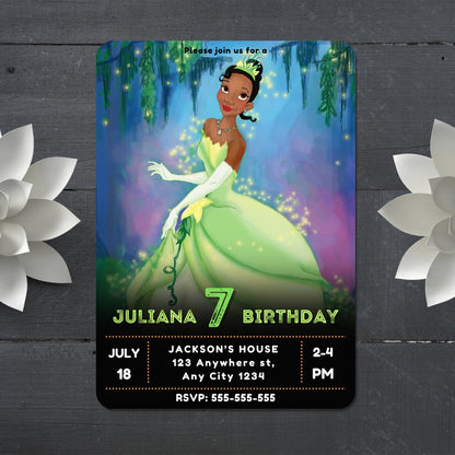 Princess Tiana Birthday Invitation - CreativeRino