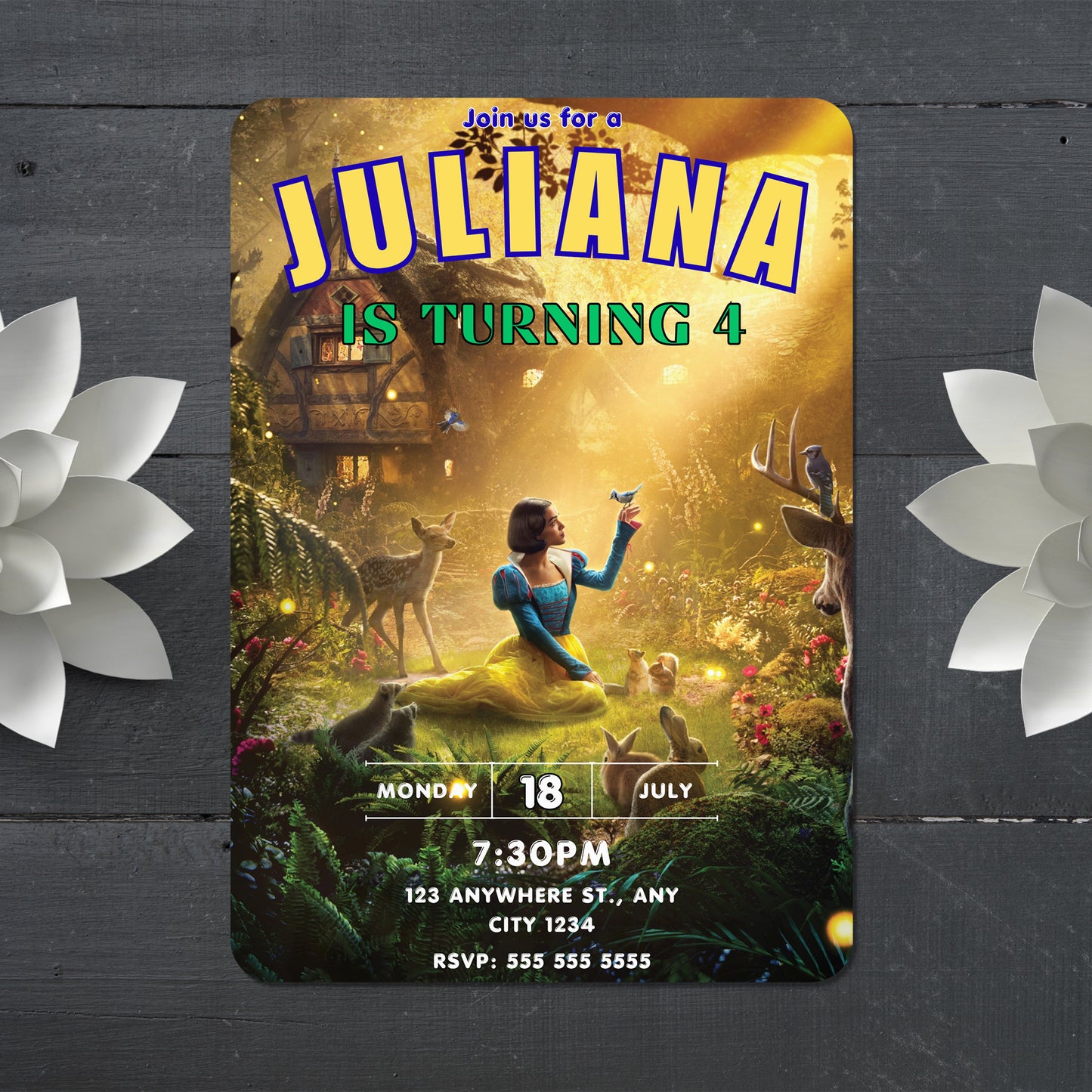 Snow white Birthday Invitation - CreativeRino