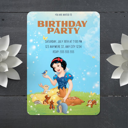 Snow white Birthday Party Invitation - CreativeRino
