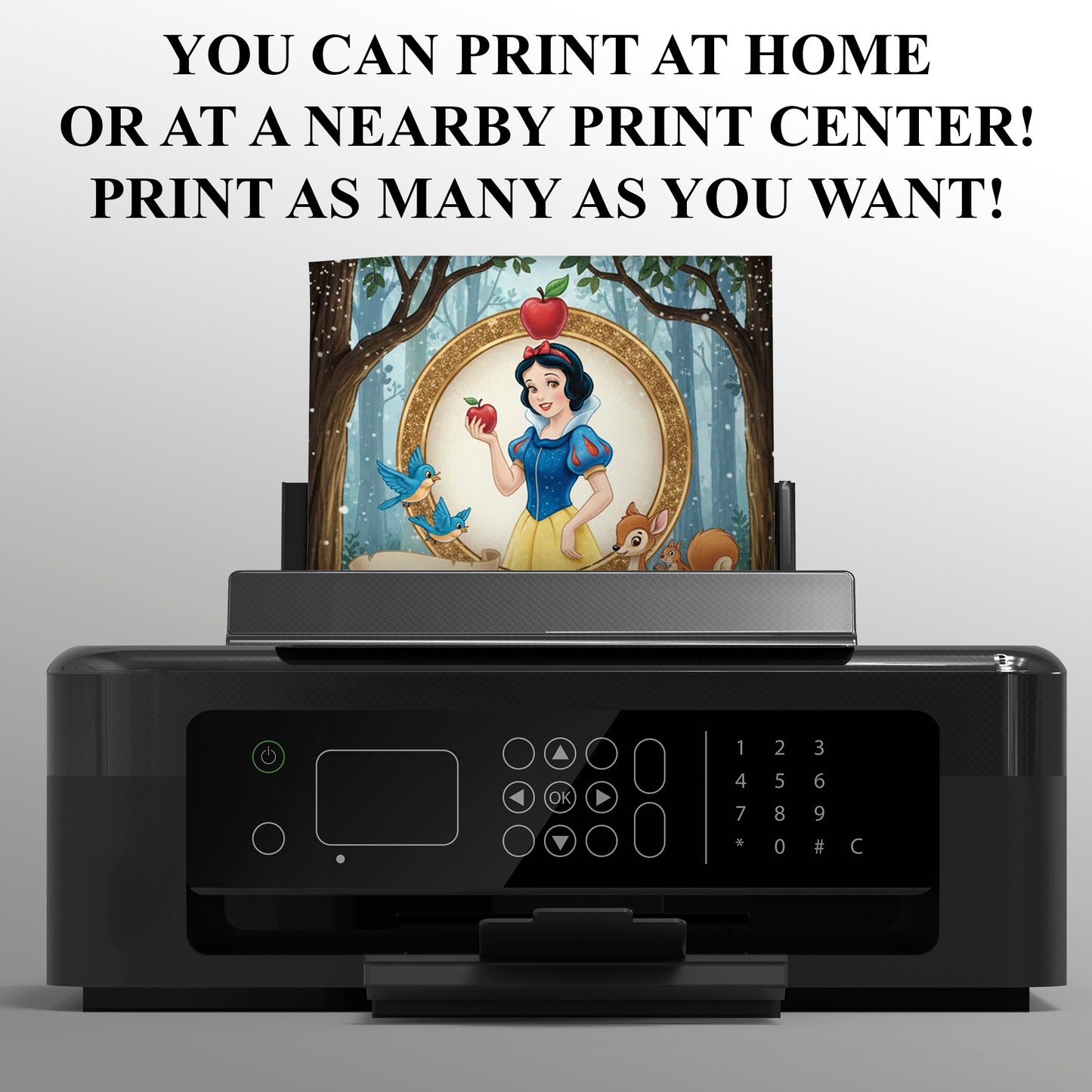Editable Snow white Birthday Invitation - CreativeRino