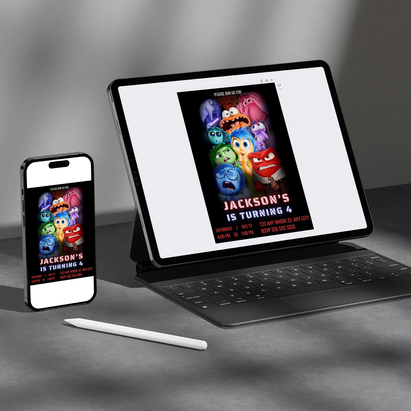 Inside Out Birthday Invitation Template - CreativeRino