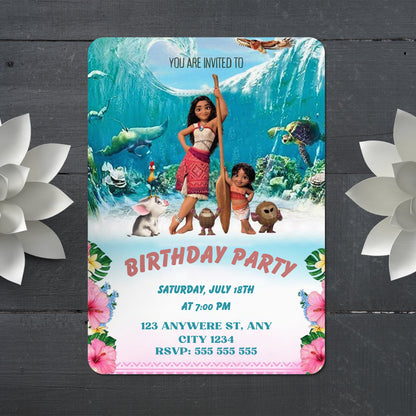 Moana Birthday Party Invitation - CreativeRino