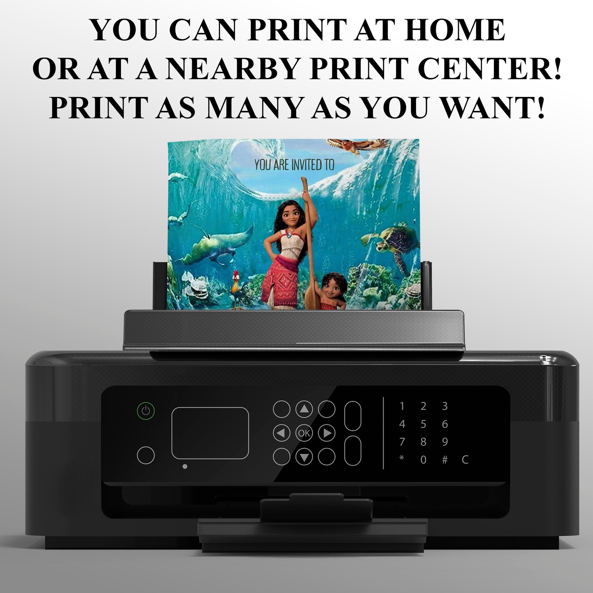 Moana Birthday Party Invitation - CreativeRino