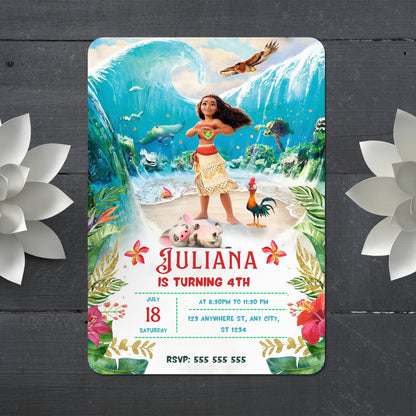 Moana Birthday Invitation - CreativeRino