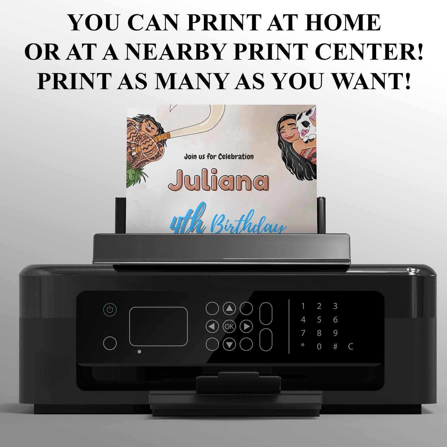 Editable Moana Birthday Invitation - CreativeRino