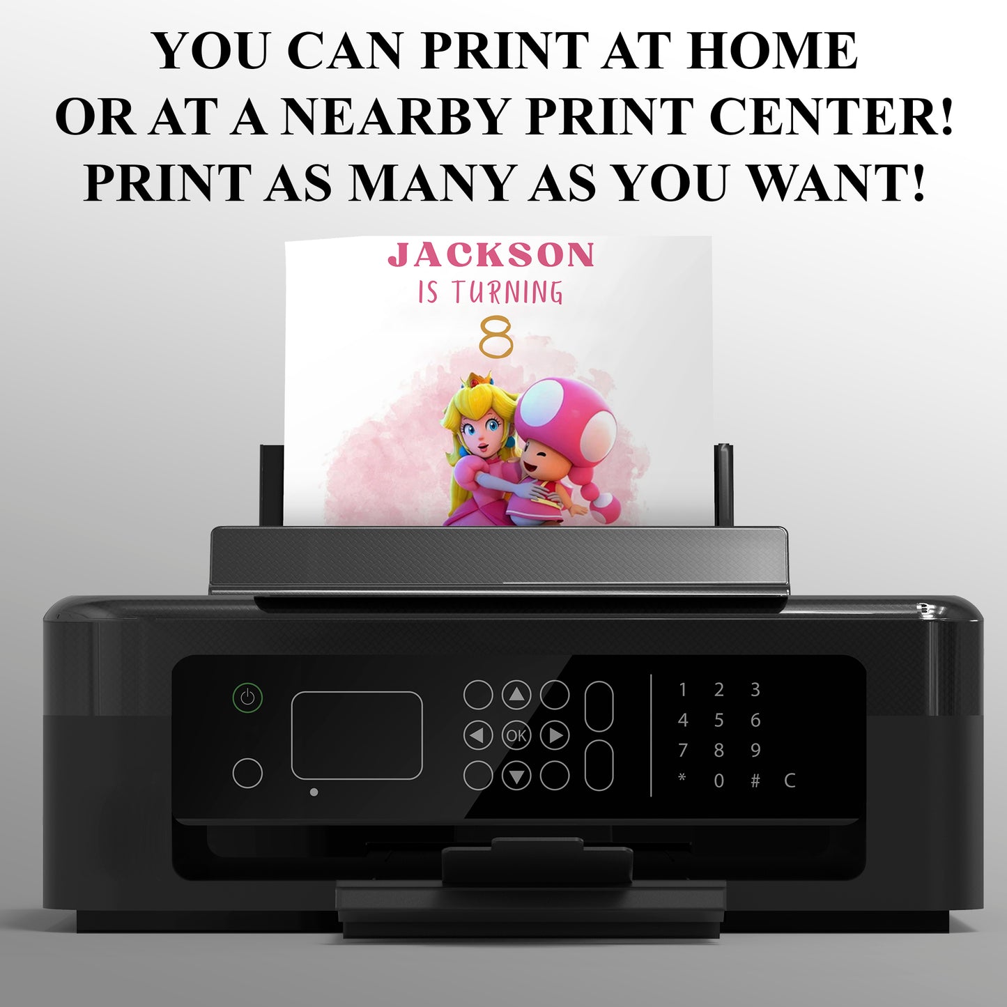 Princess Peach Birthday Invitation - CreativeRino