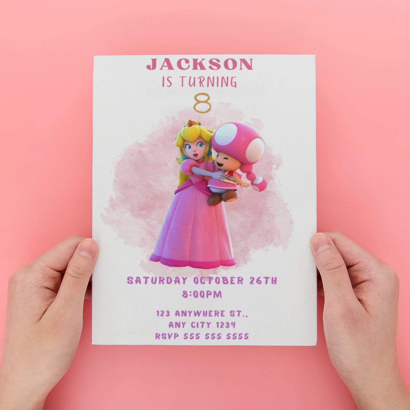 Princess Peach Birthday Invitation - CreativeRino