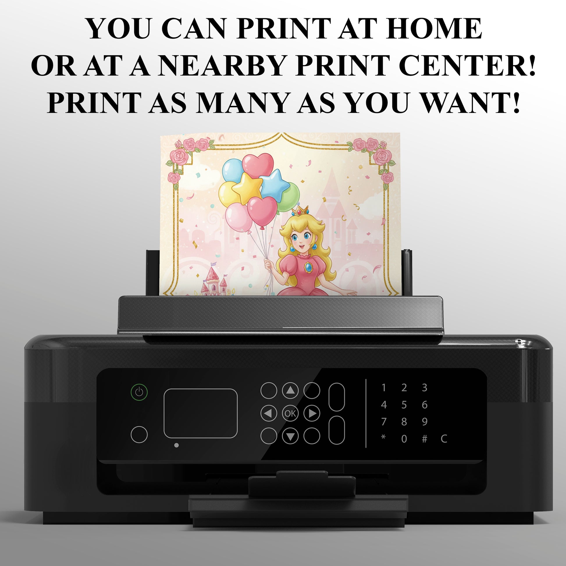 Digital Princess Peach Birthday Invitation - CreativeRino
