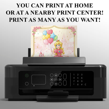 Digital Princess Peach Birthday Invitation - CreativeRino