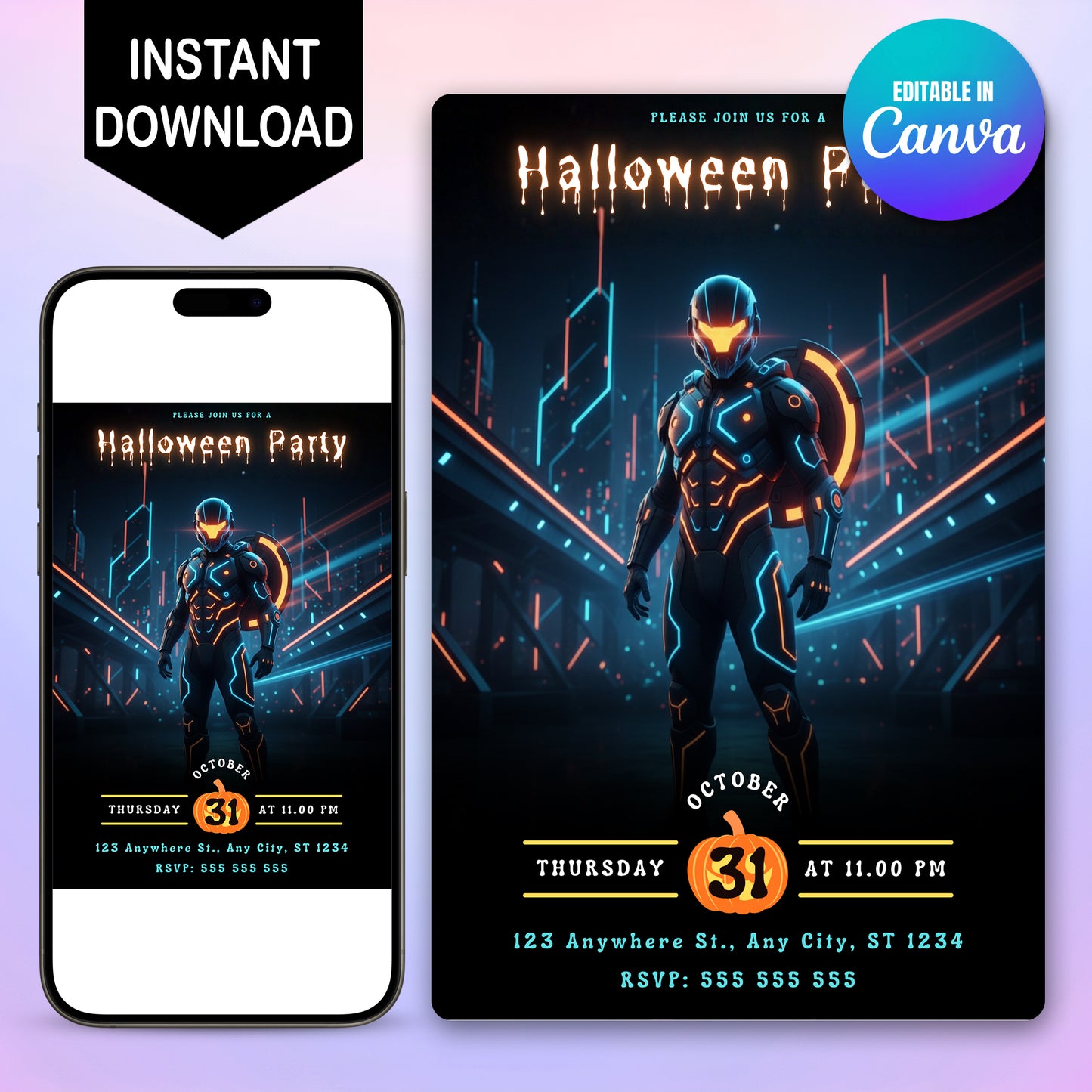 Tron Ares Halloween Party Invitation - CreativeRino