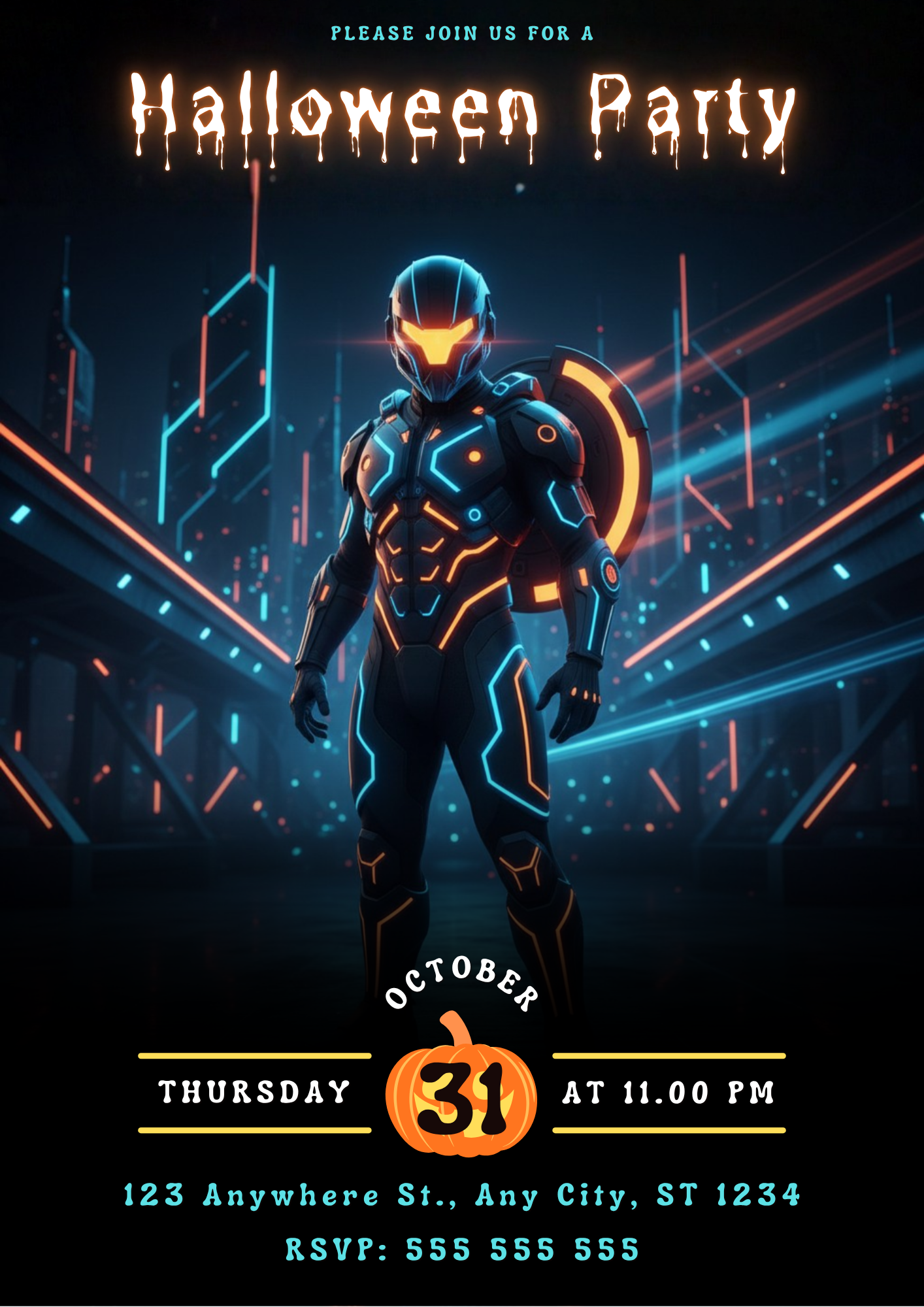Tron Ares Halloween Party Invitation - CreativeRino