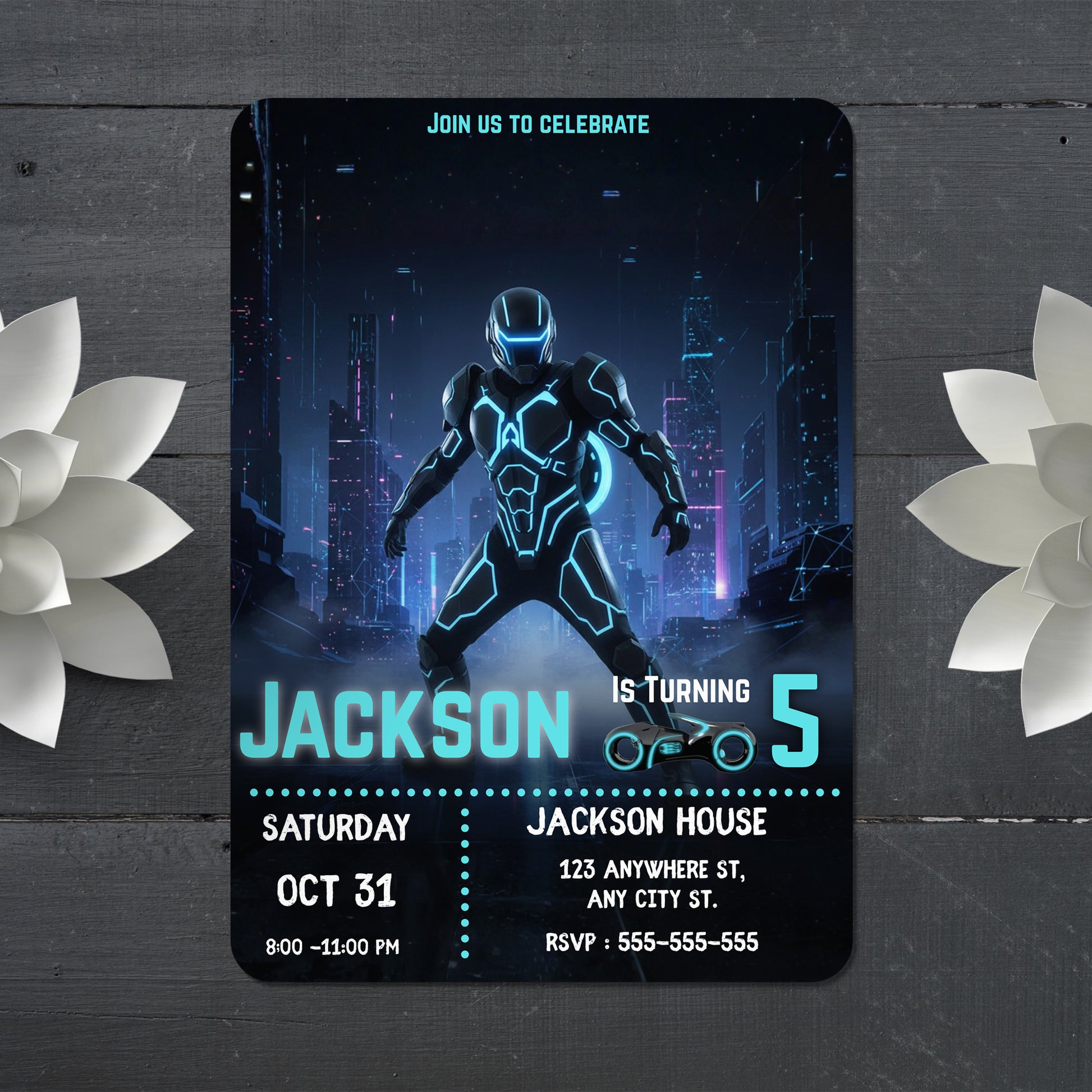Tron Ares Birthday Invitation - CreativeRino