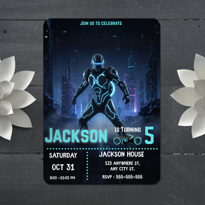 Tron Ares Birthday Invitation - CreativeRino