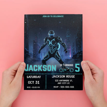 Tron Ares Birthday Invitation - CreativeRino