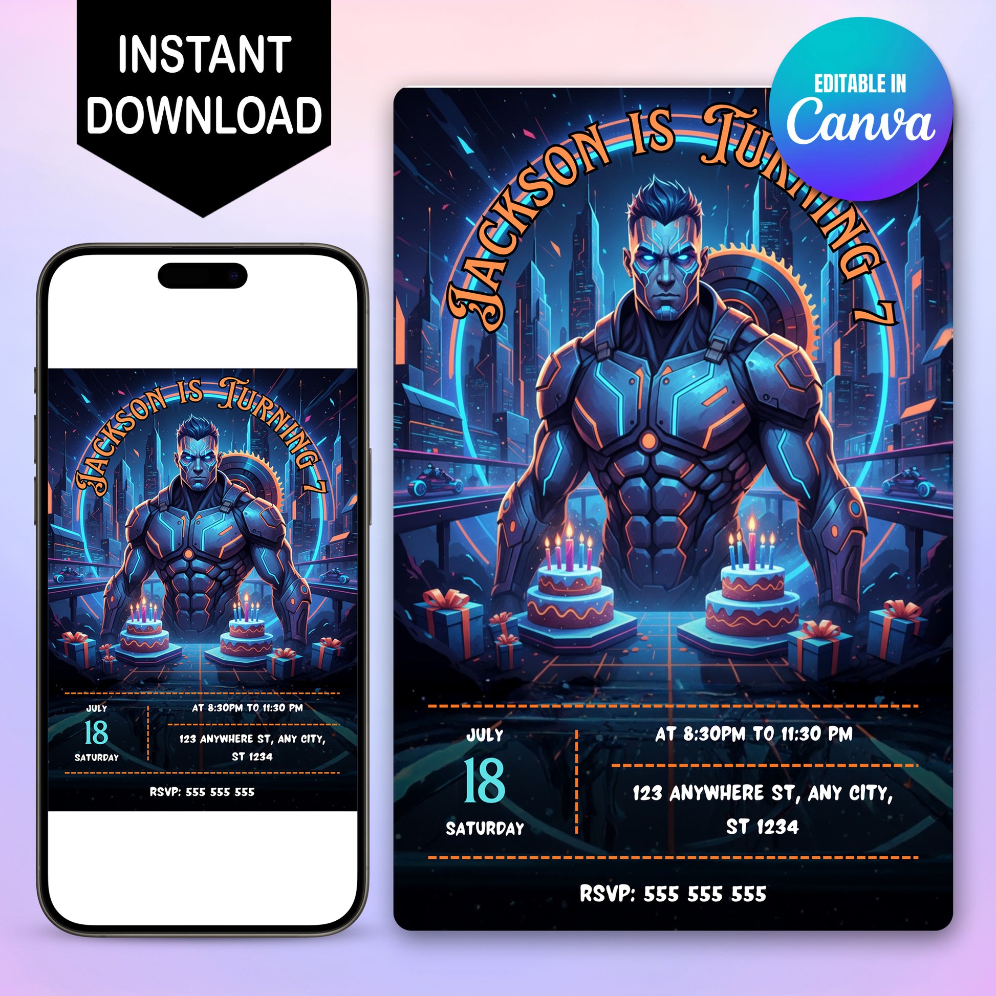 Tron Birthday Invitation - CreativeRino