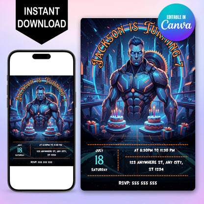 Tron Birthday Invitation - CreativeRino