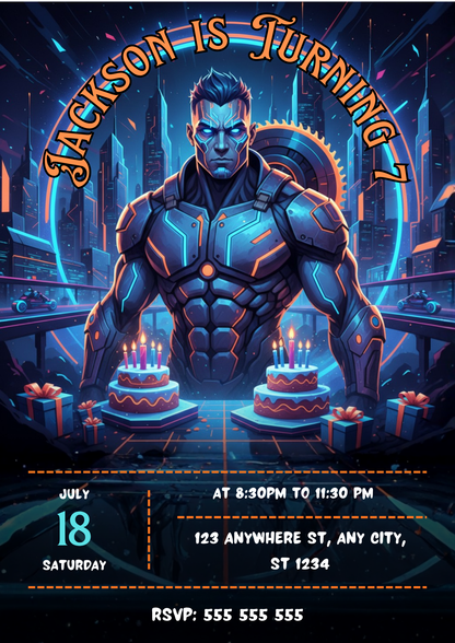 Tron Birthday Invitation - CreativeRino