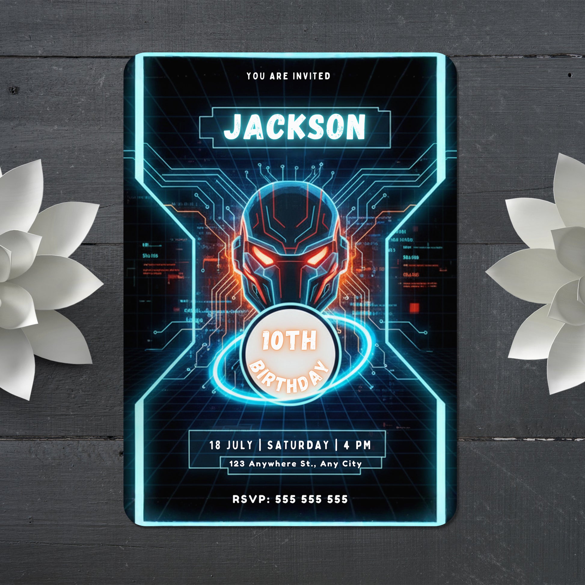 Tron Birthday Party Invitation - CreativeRino