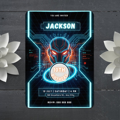Tron Birthday Party Invitation - CreativeRino