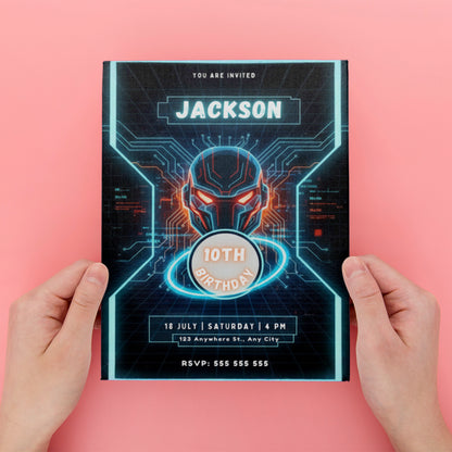 Tron Birthday Party Invitation - CreativeRino