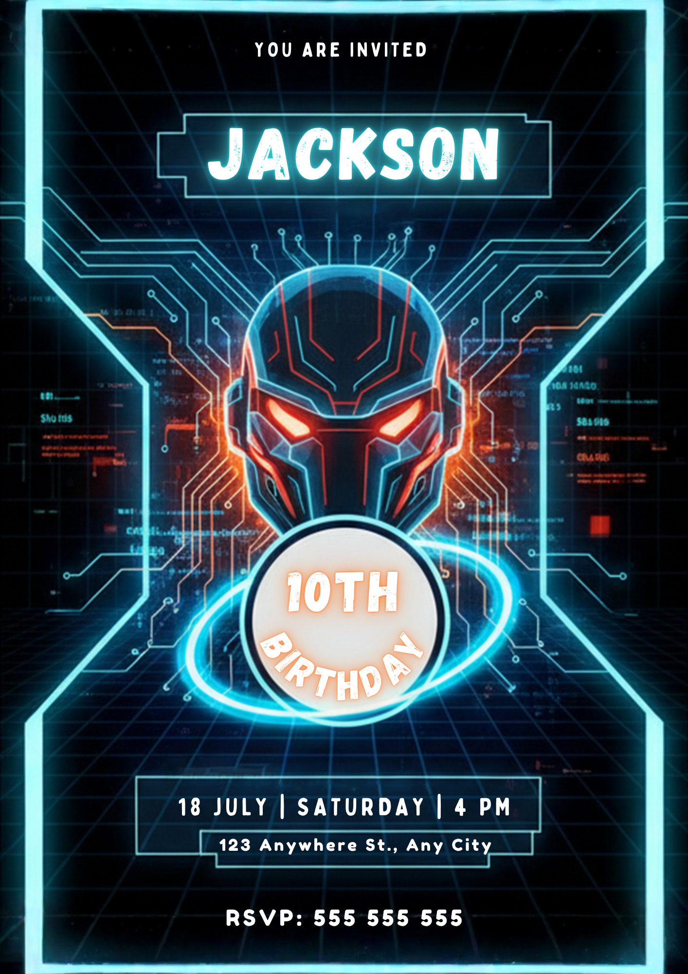 Tron Birthday Party Invitation - CreativeRino