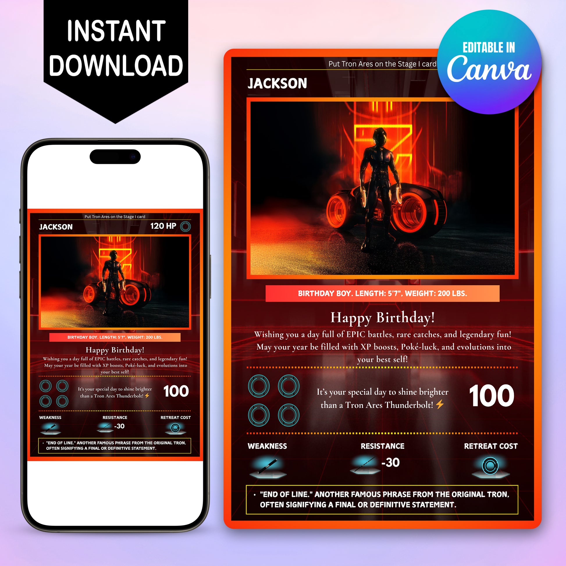 Tron Ares Invitation Card - CreativeRino