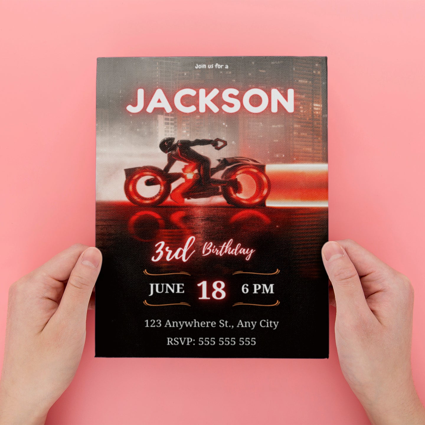 Editable Tron Birthday Invitation - CreativeRino