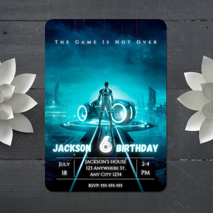 Tron Birthday Invitation Template - CreativeRino
