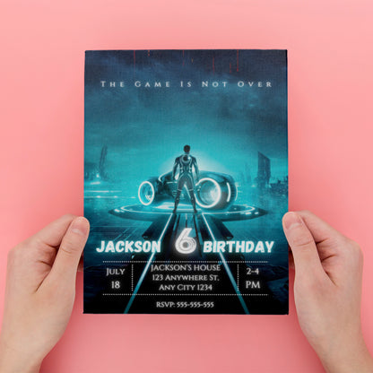 Tron Birthday Invitation Template - CreativeRino