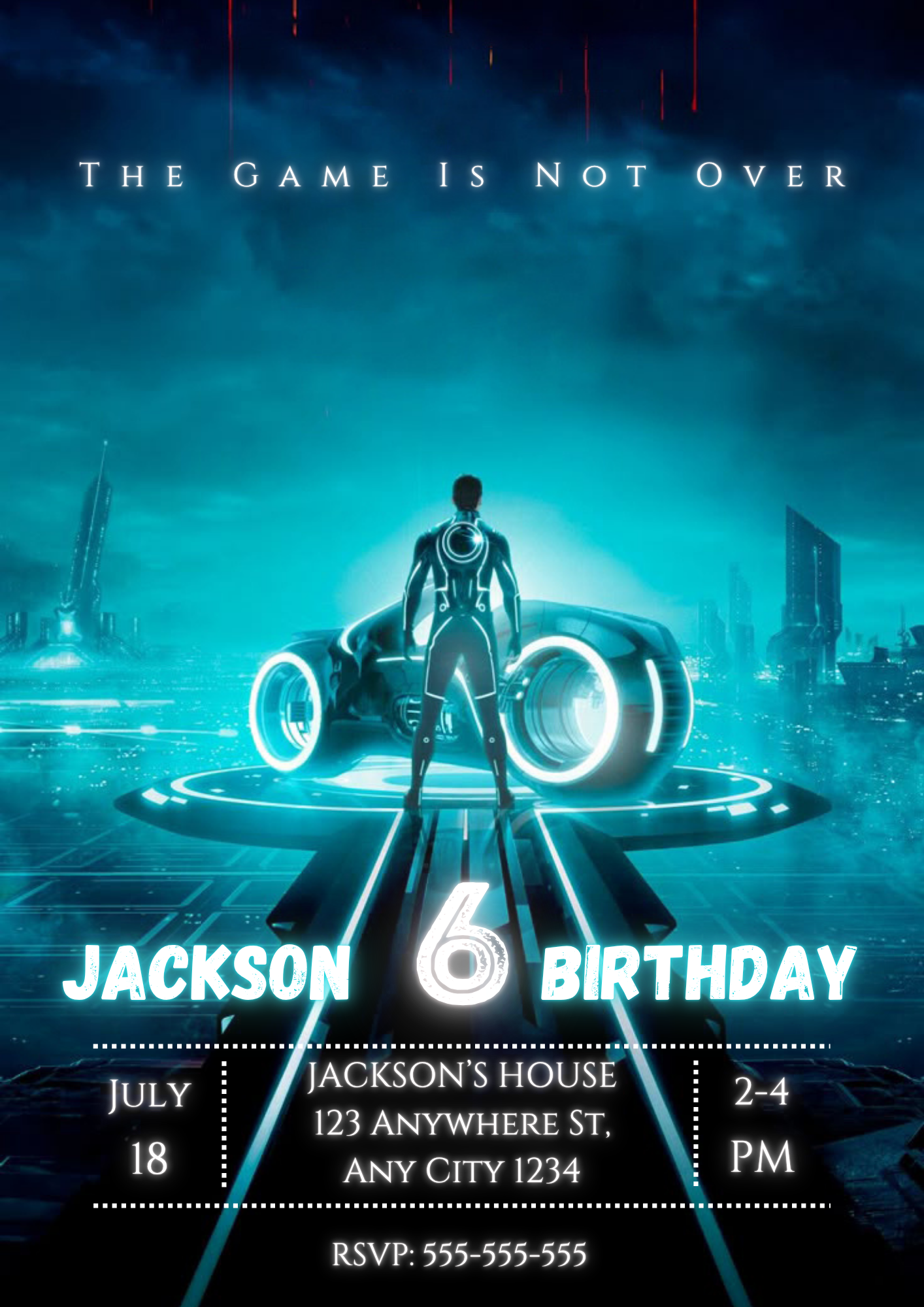 Tron Birthday Invitation Template - CreativeRino