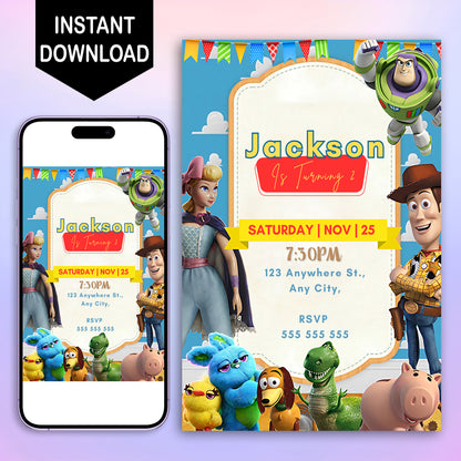 Toy Story Birthday Invitation Template - CreativeRino