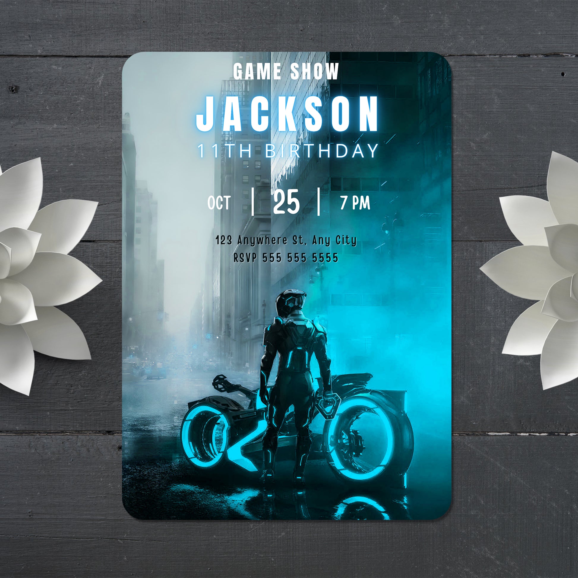 Digital Tron Birthday Invitation - CreativeRino
