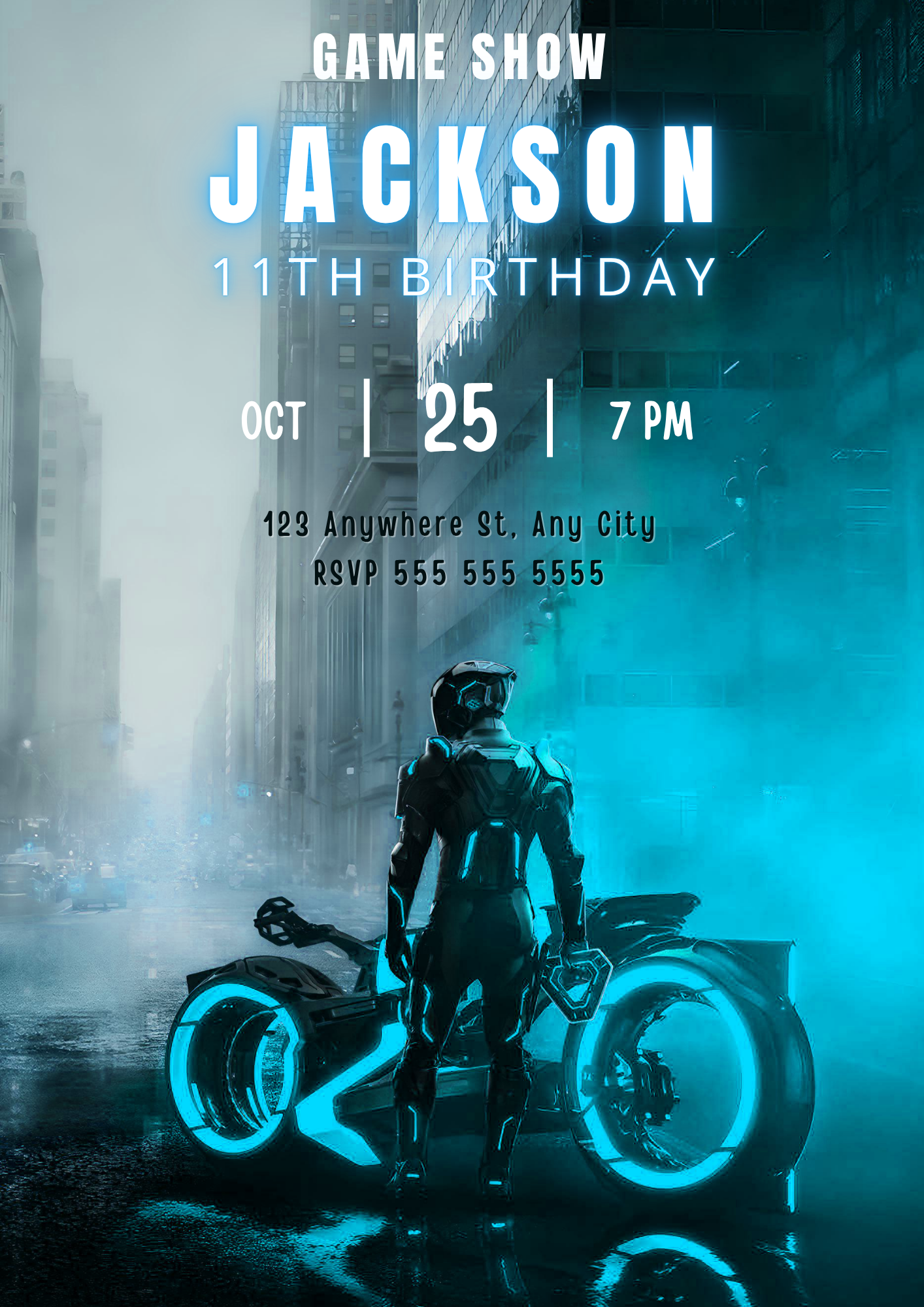 Digital Tron Birthday Invitation - CreativeRino