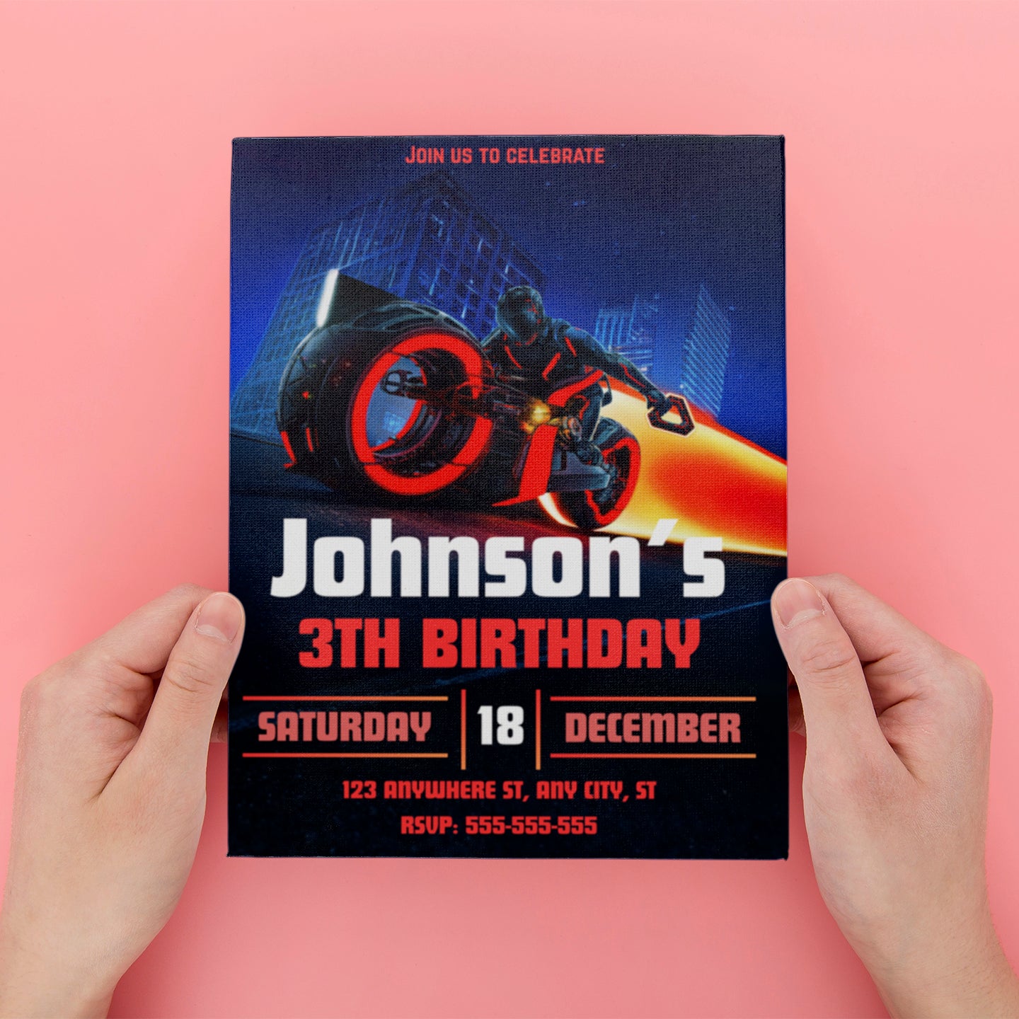 Tron Ares Birthday Party Template - CreativeRino