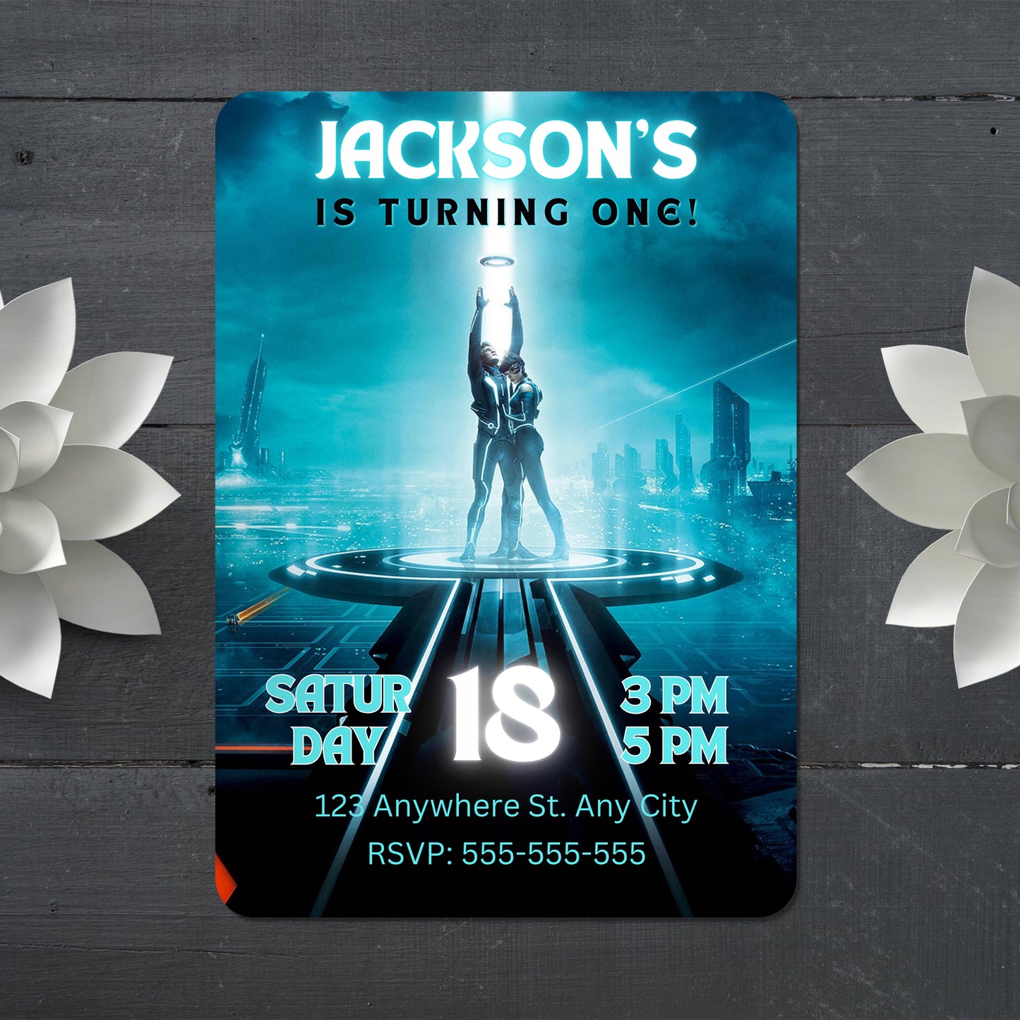 Tron Ares Birthday Party Invite - CreativeRino