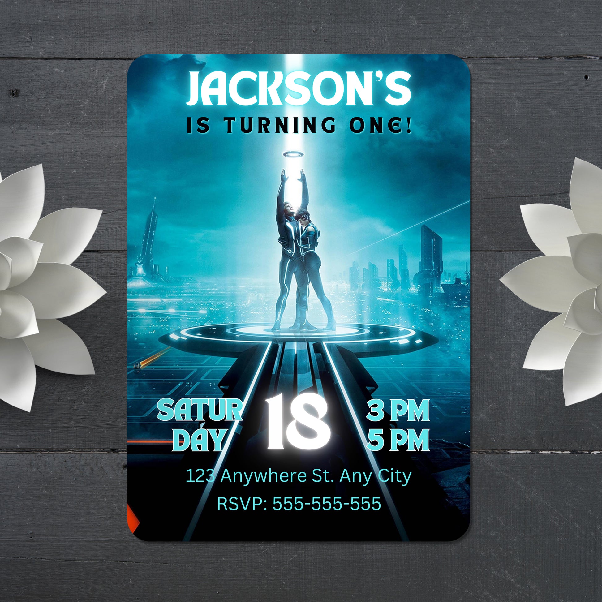 Tron Ares Birthday Party Invite - CreativeRino