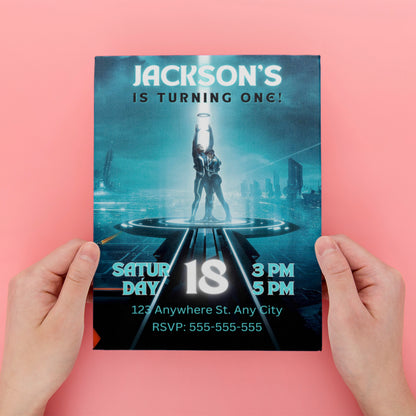 Tron Ares Birthday Party Invite - CreativeRino