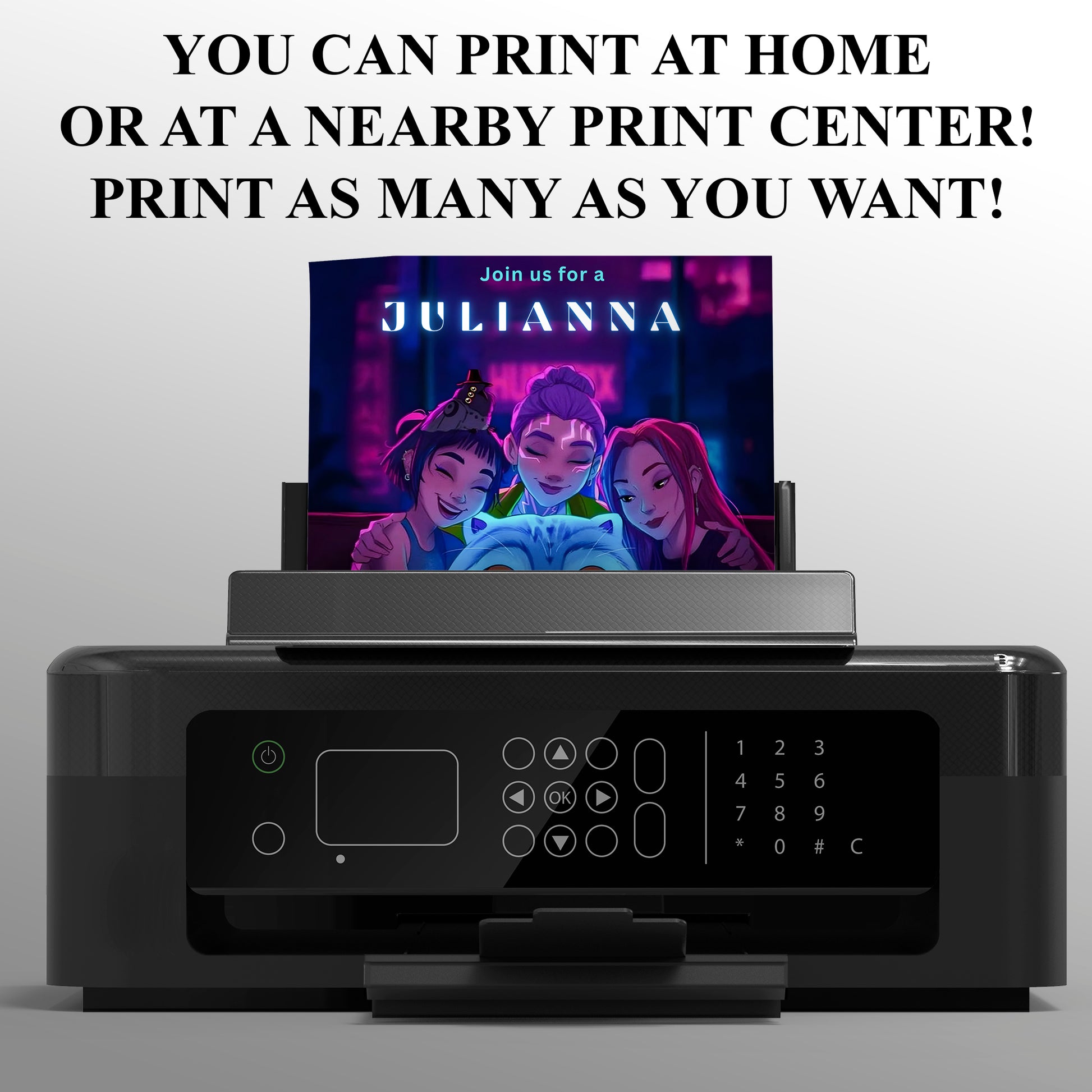 Kpop Demon Hunters Birthday Party Invitation - CreativeRino