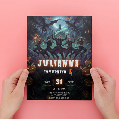 Kpop Demon Hunters Halloween Birthday Invitation - CreativeRino