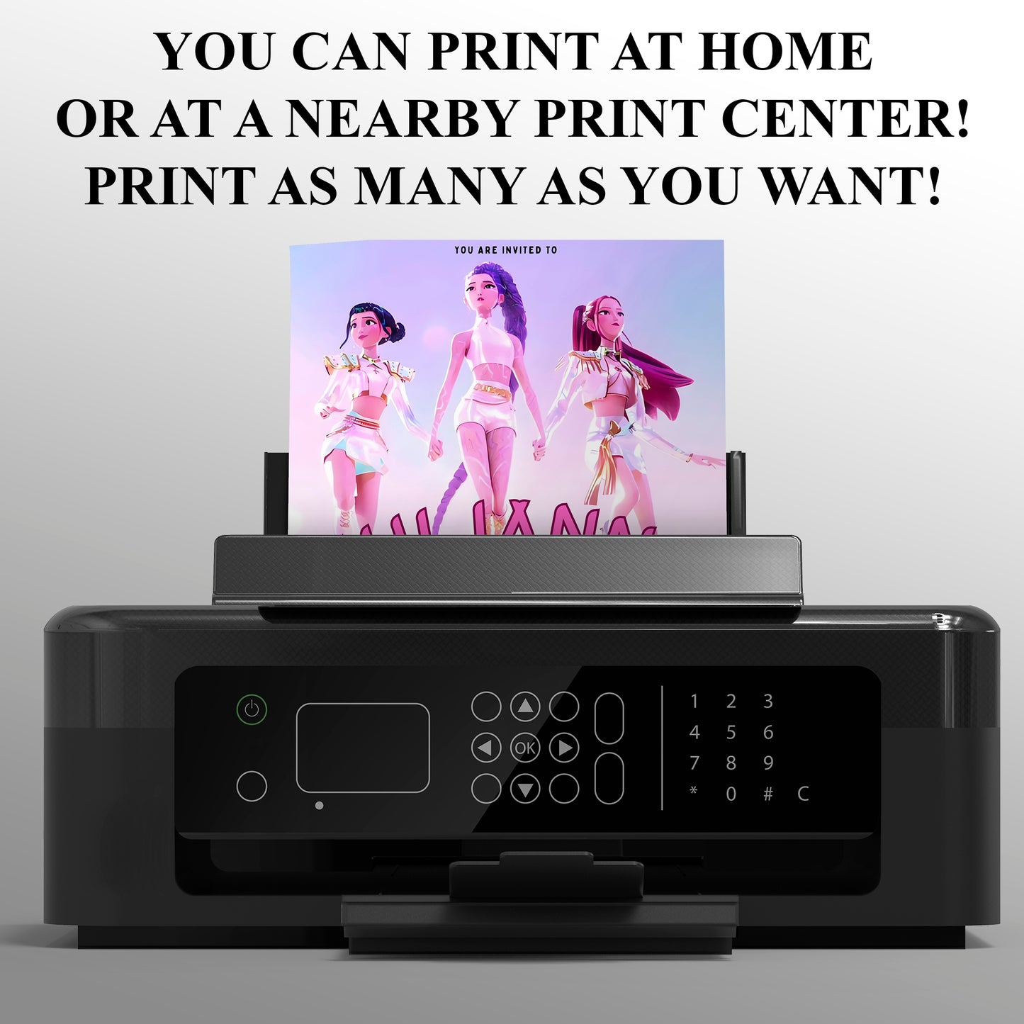 Printable Kpop Demon Hunters Birthday Invitation - CreativeRino