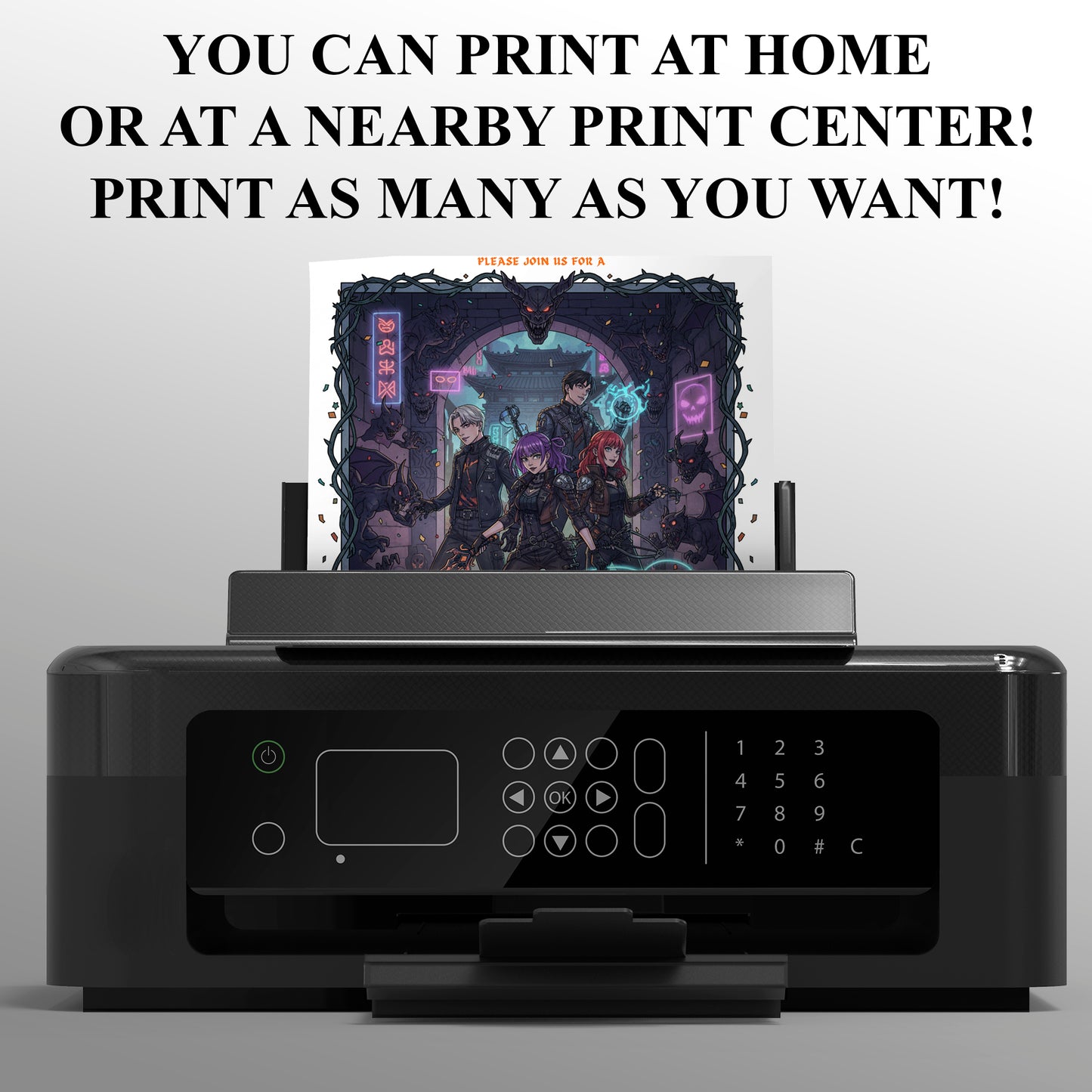 Kpop Demon Hunters Halloween Birthday Party Invitation - CreativeRino