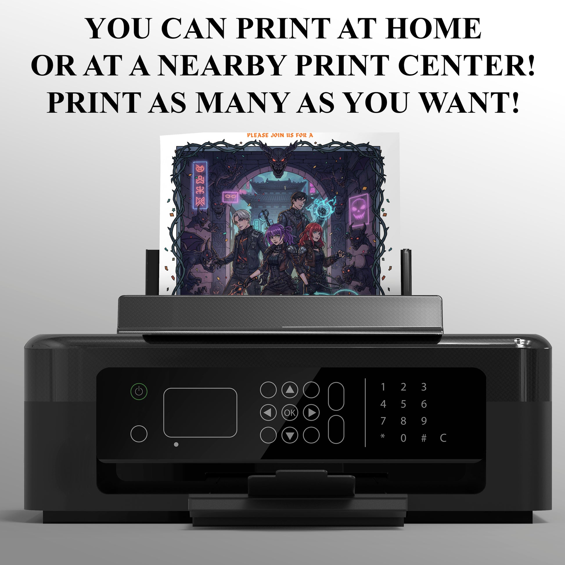 Kpop Demon Hunters Halloween Birthday Party Invitation - CreativeRino