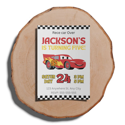 Lightning McQueen Birthday Invitation Template - CreativeRino