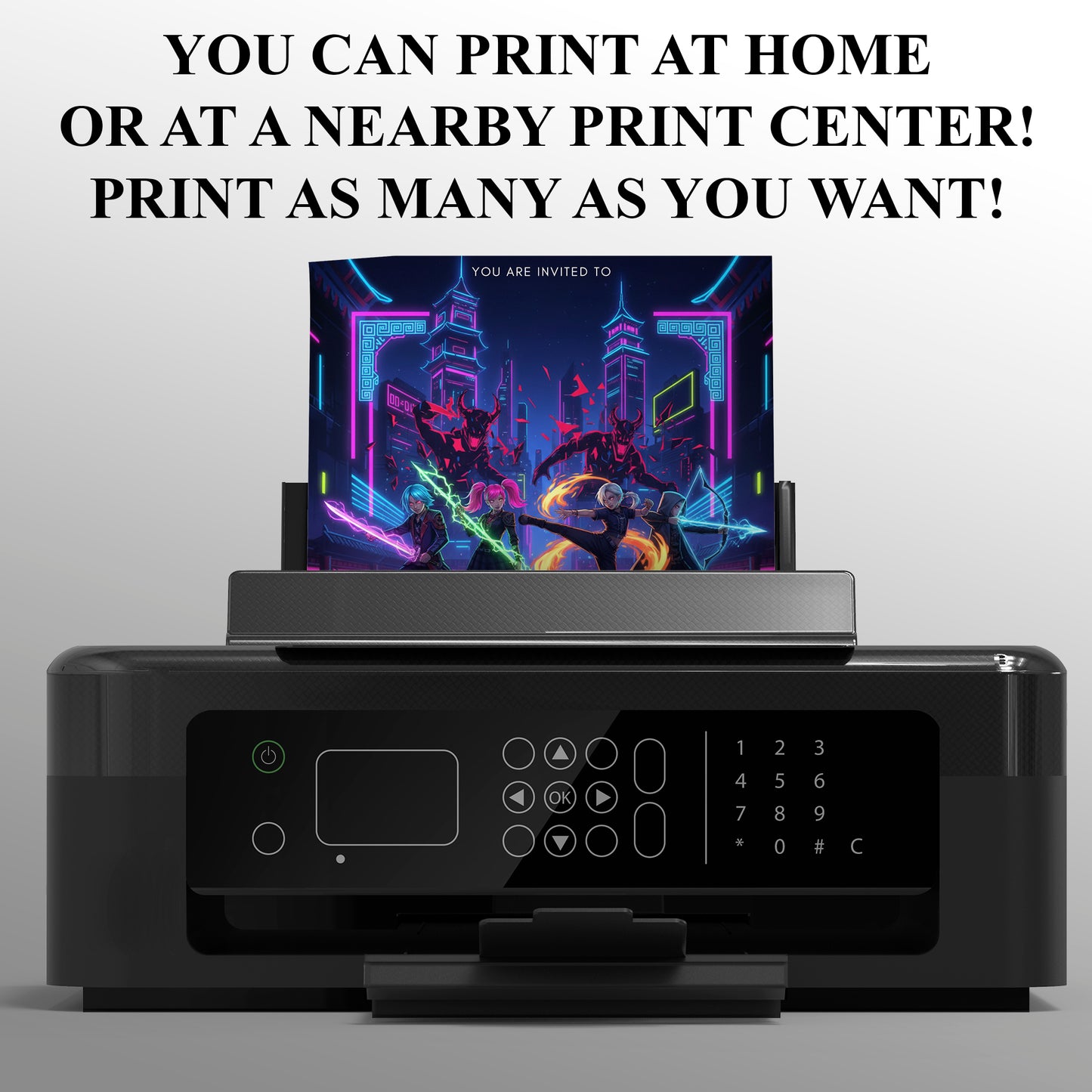 Editable Kpop Demon Hunters Birthday Party Invitation - CreativeRino